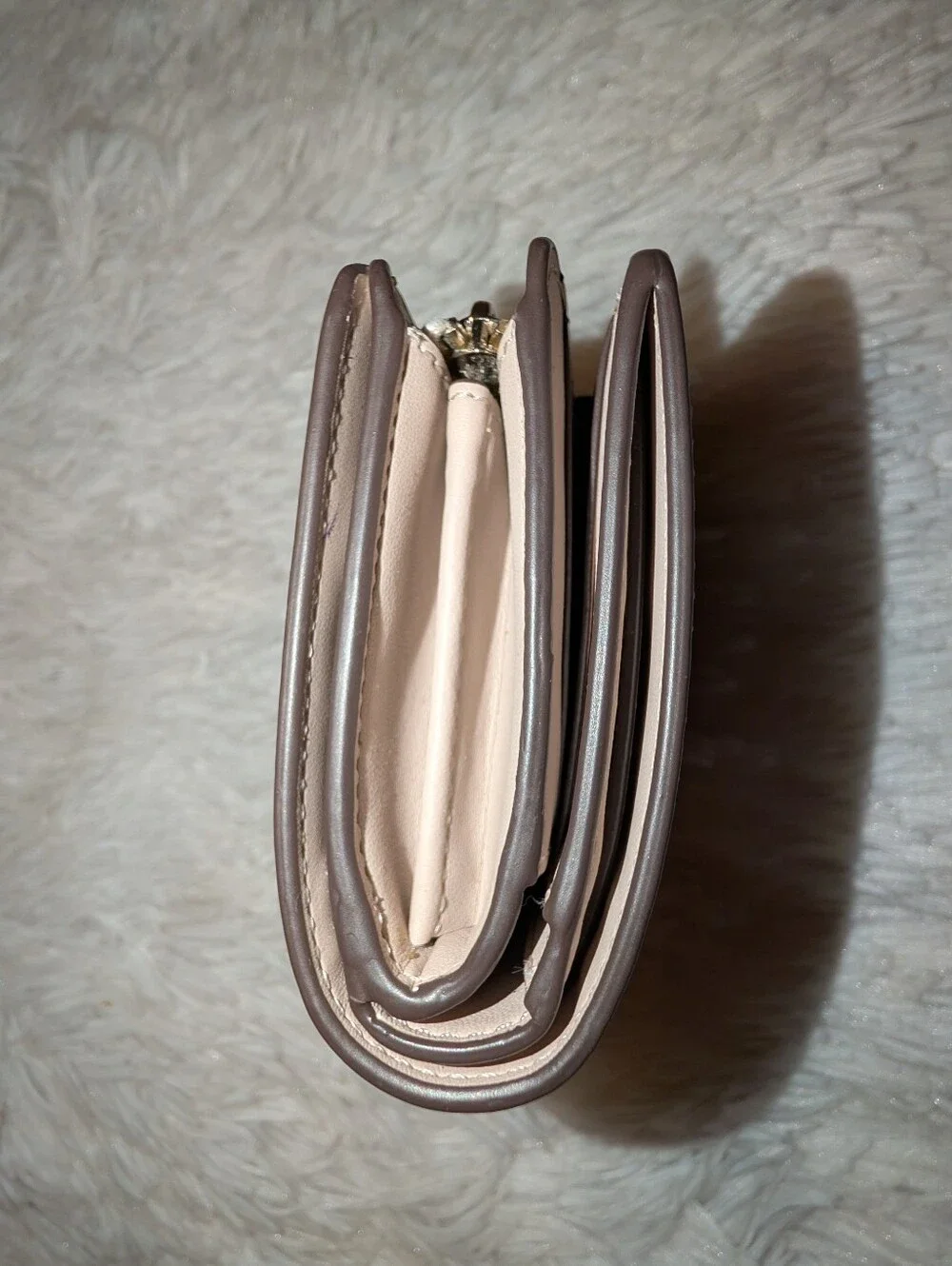 Kate Spade Medium Bifold Glitter Wallet Rose Gold VGC